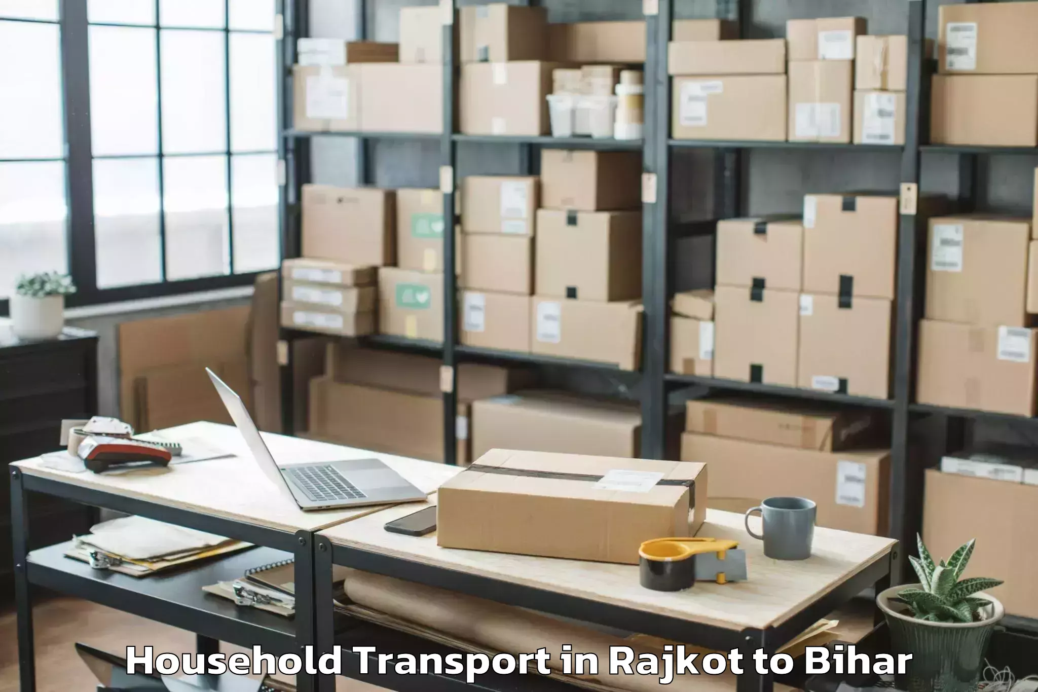 Top Rajkot to Valmiki Nagar Household Transport Available